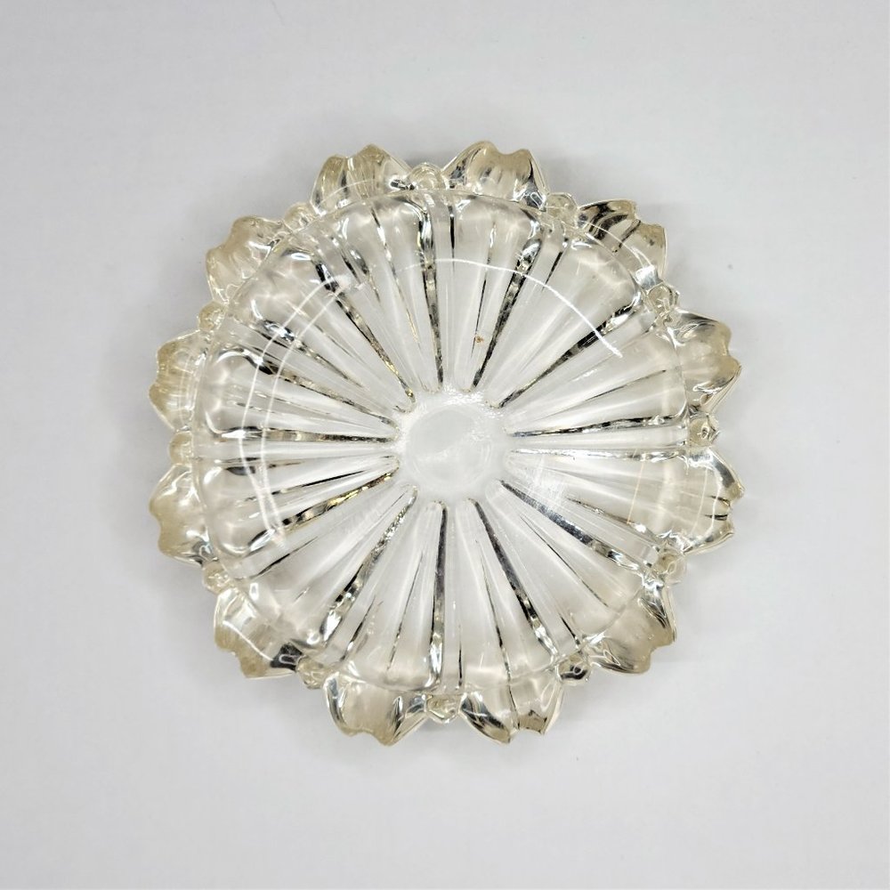 Vintage Hazel Atlas Heavy Clear Glass Ashtray 5.5" Diameter